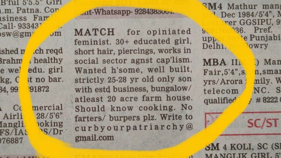 Mau quang cao tim chong 'dep trai, nha rong 8 ha' gay xon xao o An Do hinh anh