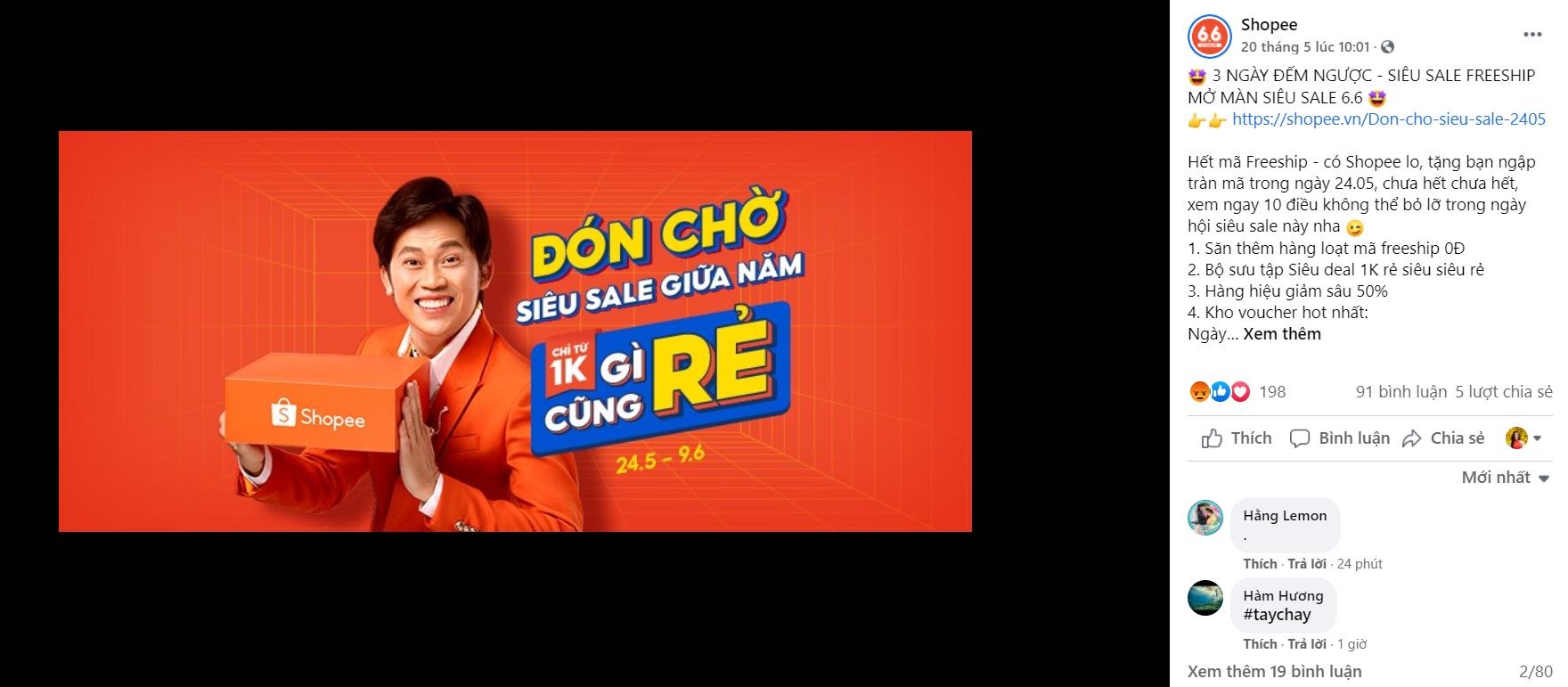 Shopee go bo hinh anh nghe sy Hoai Linh anh 1