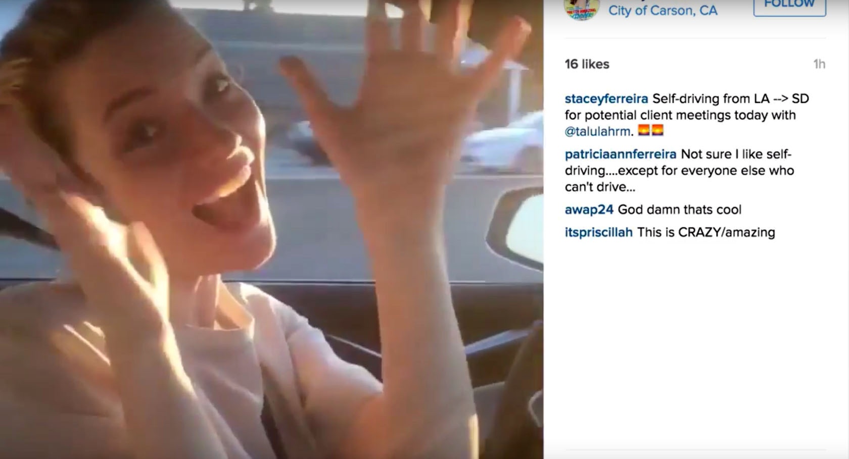 Vo Elon Musk nhay mua tren xe tu lai Tesla hinh anh