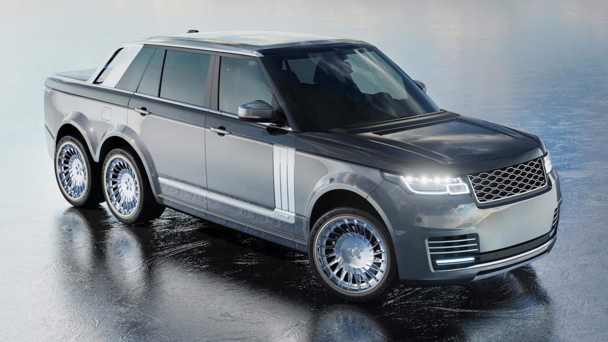 Lạ mắt với chiếc Range Rover bán tải 6 bánh ảnh 5 La mat voi chiec Range Rover ban tai 6 banh anh 5