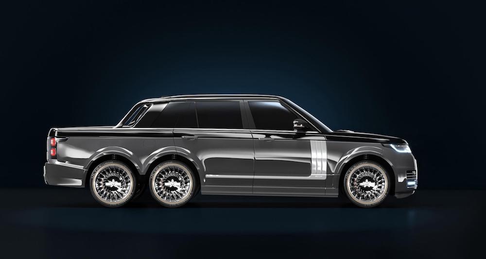 Lạ mắt với chiếc Range Rover bán tải 6 bánh ảnh 6 La mat voi chiec Range Rover ban tai 6 banh anh 6