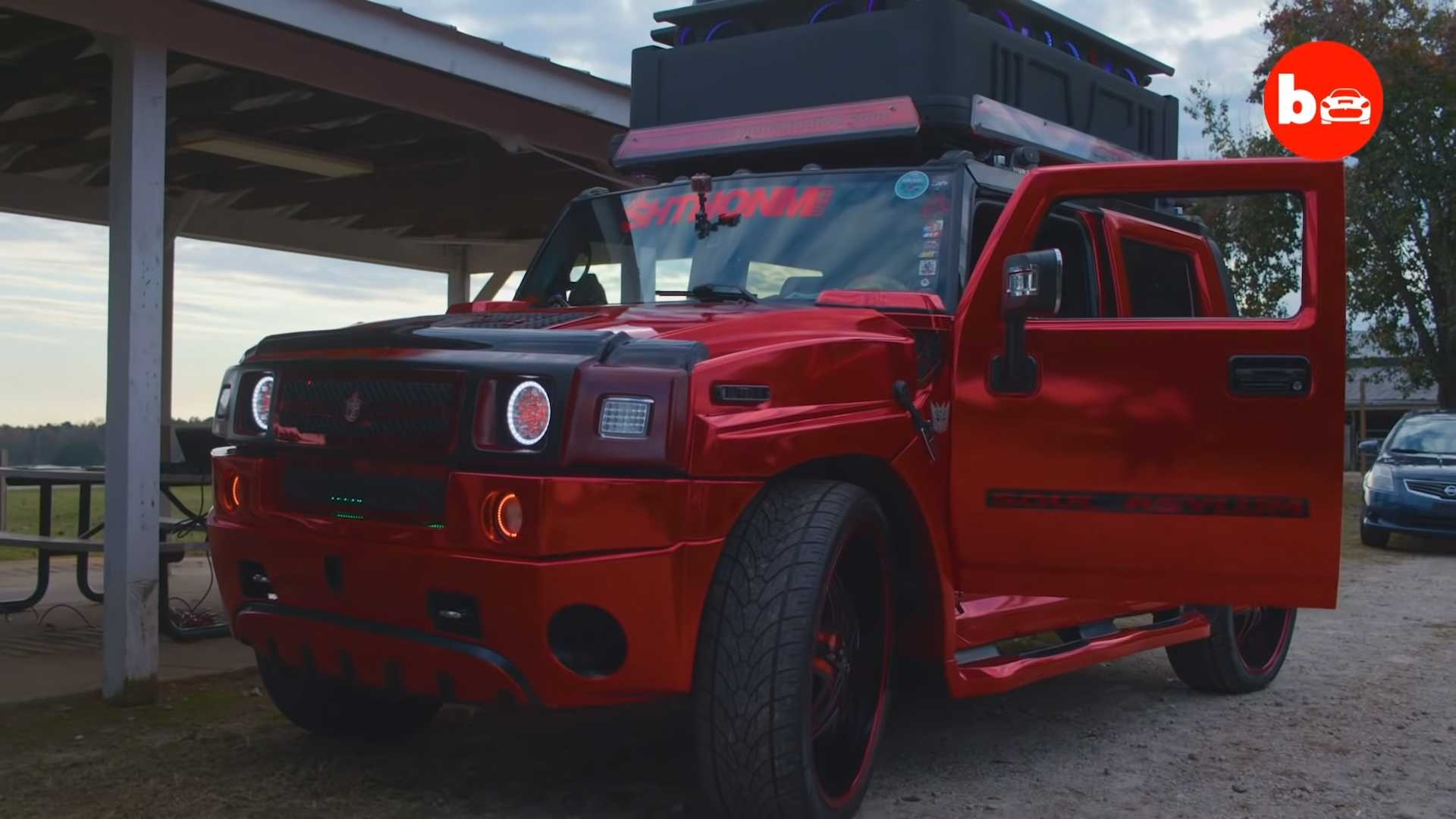 Hummer H2 gắn dàn loa hầm hố ảnh 1 Hummer H2 gan dan loa ham ho anh 1