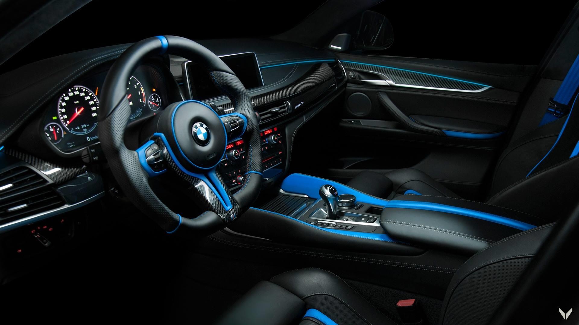BMW X6 M ban do voi tong mau xanh den cuc doc hinh anh