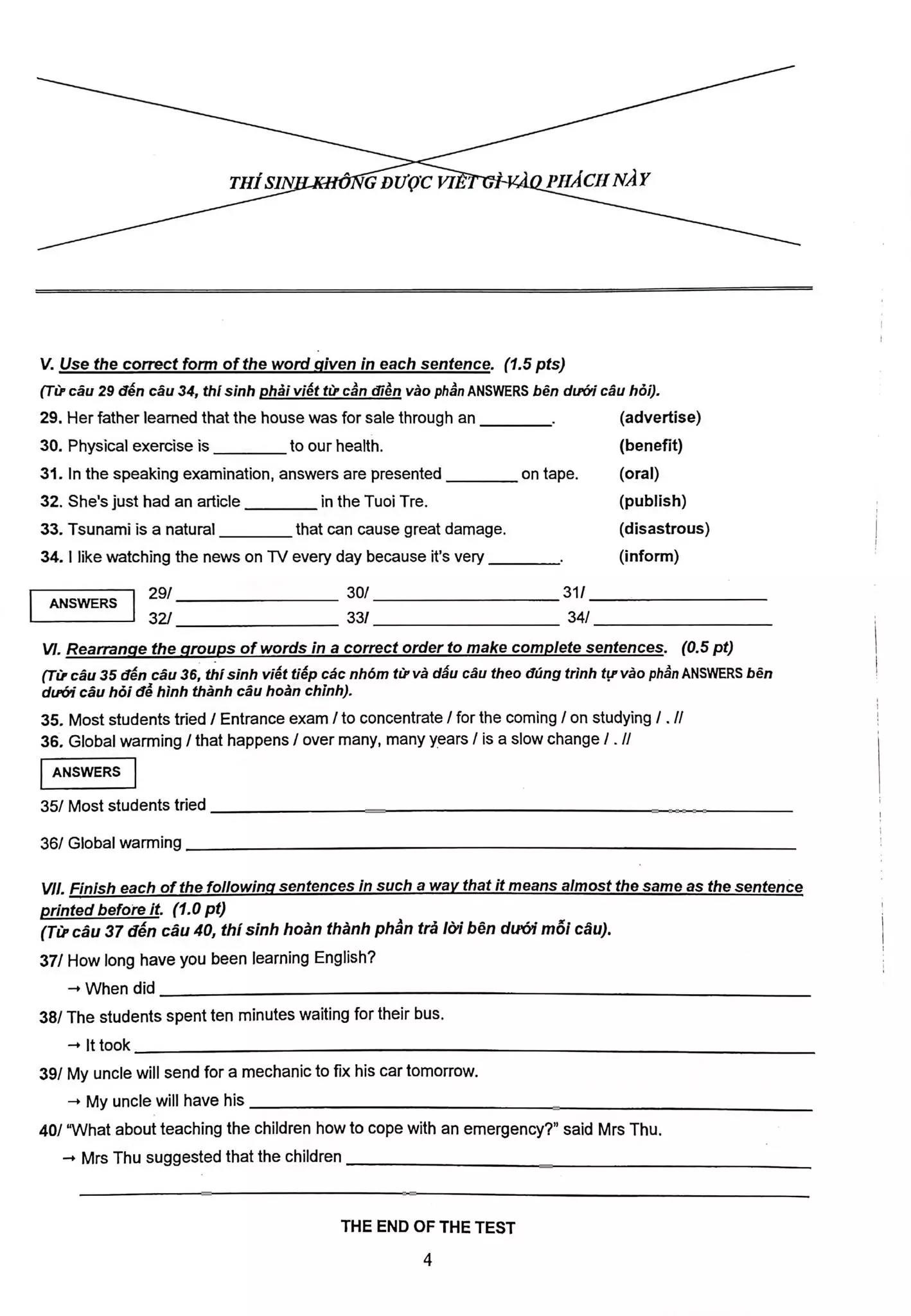 De thi mon tieng Anh vao 10 o TP.HCM anh 8