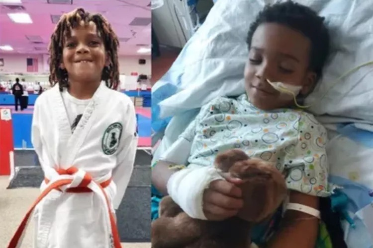 Be trai bi cat cut chan do mac benh lien cau khuan va cum A hinh anh