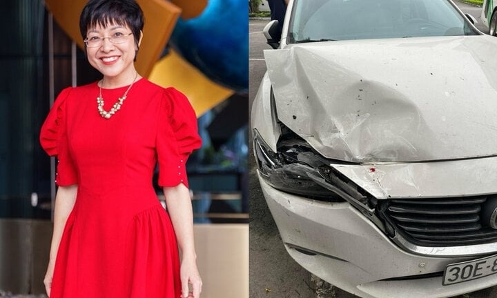 MC Thao Van gap su co tren duong, xe bi hu hong hinh anh