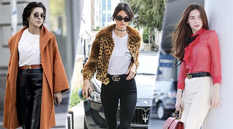 Ho Ngoc Ha, Kendall Jenner bat nhip xu huong that lung logo hinh anh