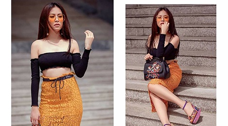 Giai ma suc hut chiec ao crop top ho vai cua Hoang Thuy Linh hinh anh