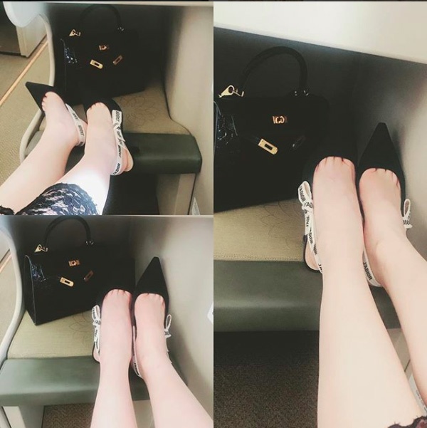 Thu Thao,  Ngoc Trinh dien giay Dior anh 3