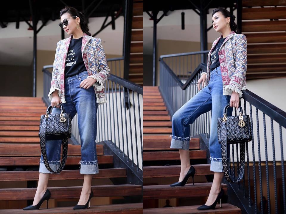 Dan sao Viet bien tau trang phuc voi chiec quan jeans anh 1