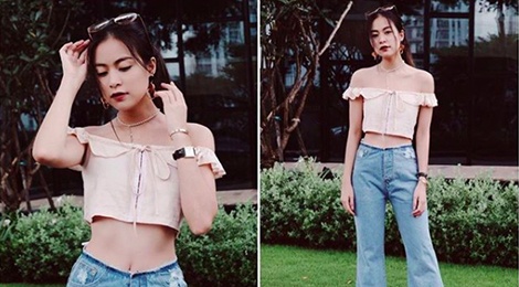 Ket hop trang phuc cung quan jeans nhu Thanh Hang, Hoang Thuy Linh hinh anh