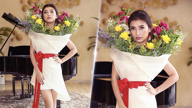 Tieu Chau Nhu Quynh phan hoi ve chiec vay 'dao nhai' Moschino hinh anh