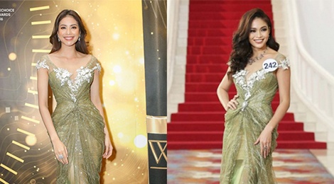 Huyen My va thi sinh Hoa hau dung trang phuc voi loat my nhan Viet hinh anh