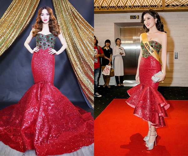 thi sinh Hoa hau dung vay voi my nhan Viet anh 1