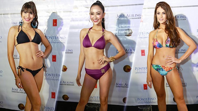 Ha Thu va dan nguoi dep Hoa hau Trai dat 2017 trinh dien bikini hinh anh