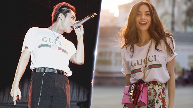 Mix ao thun in logo nhu Ho Ngoc Ha, Son Tung M-TP hinh anh