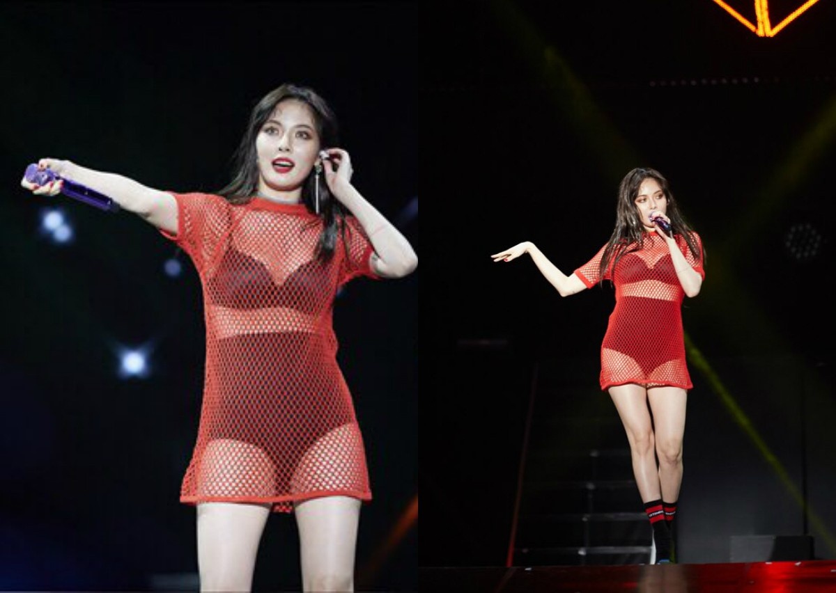 HyunA khoe nguc phan cam tren san khau anh 7