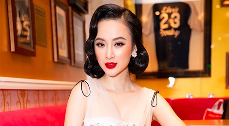 Angela Phuong Trinh lang xe mot trang diem co dien, ke may bom su tu hinh anh