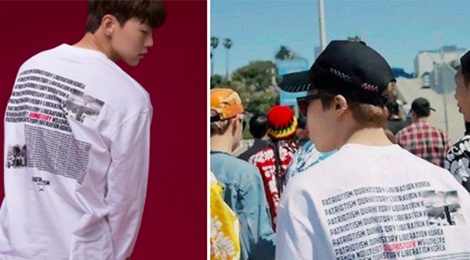 Nha thiet ke cua BTS noi gi ve chiec ao in hinh bom nguyen tu? hinh anh