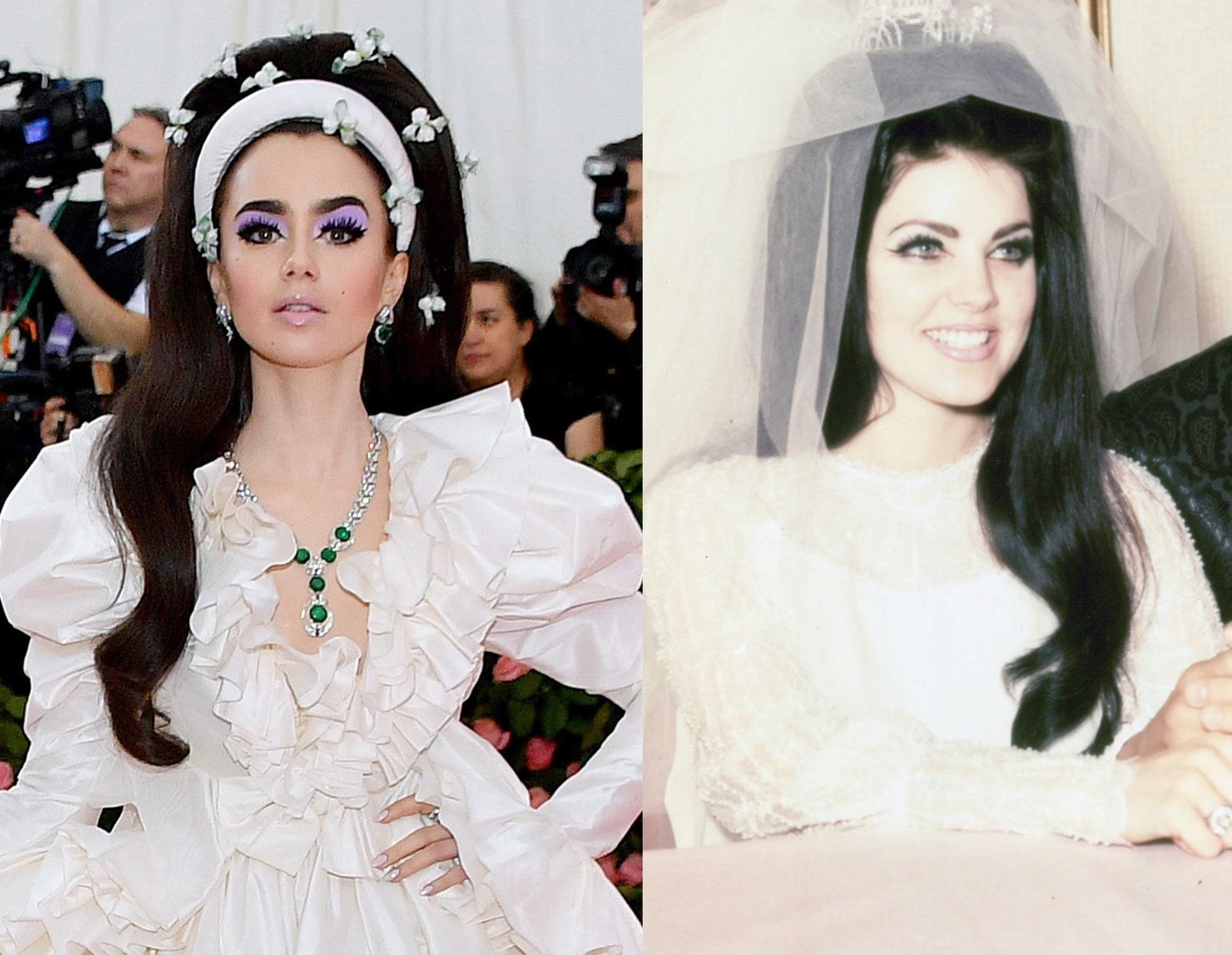 Lily Collins tu tin khac biet, hoa than thanh vo danh ca Elvis Presley hinh anh