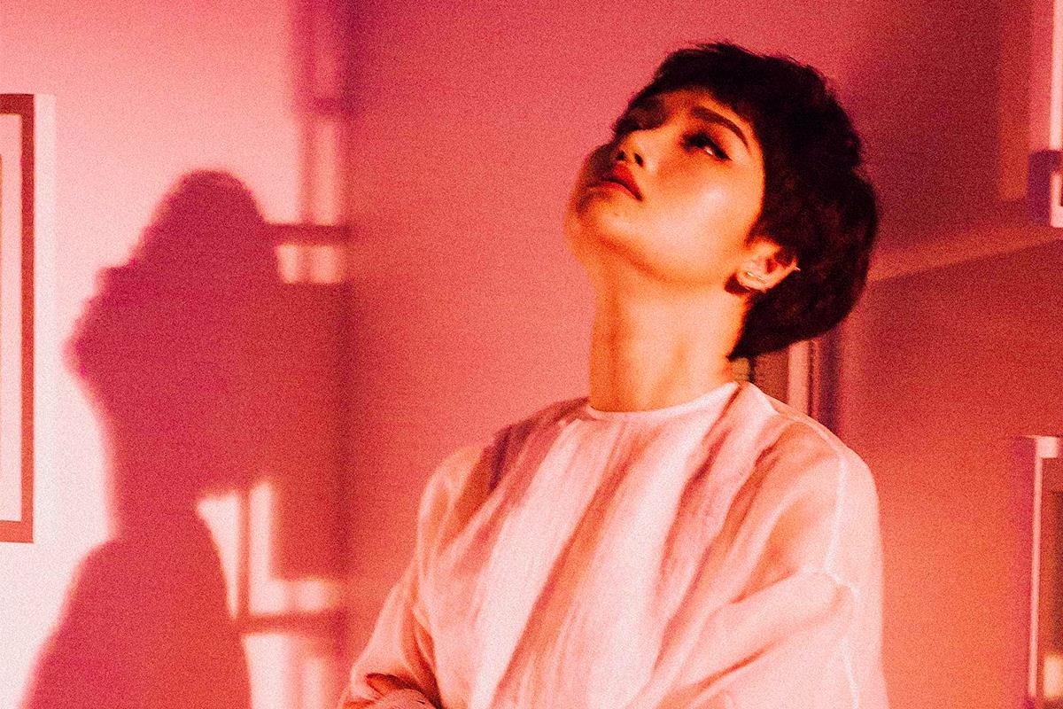 Miu Le khoe ve diu dang trong trang phuc xuyen thau hinh anh