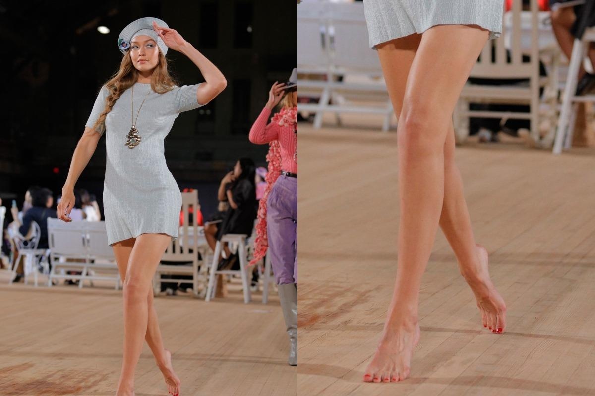 Di chan tran tren san dien, Gigi Hadid gap su co hay tao chieu tro? hinh anh
