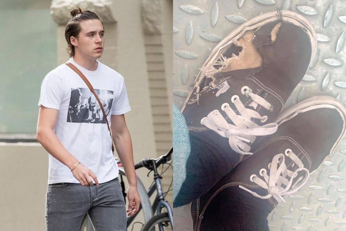 La con nha giau nhung Brooklyn Beckham di giay rach, bi che nhech nhac hinh anh