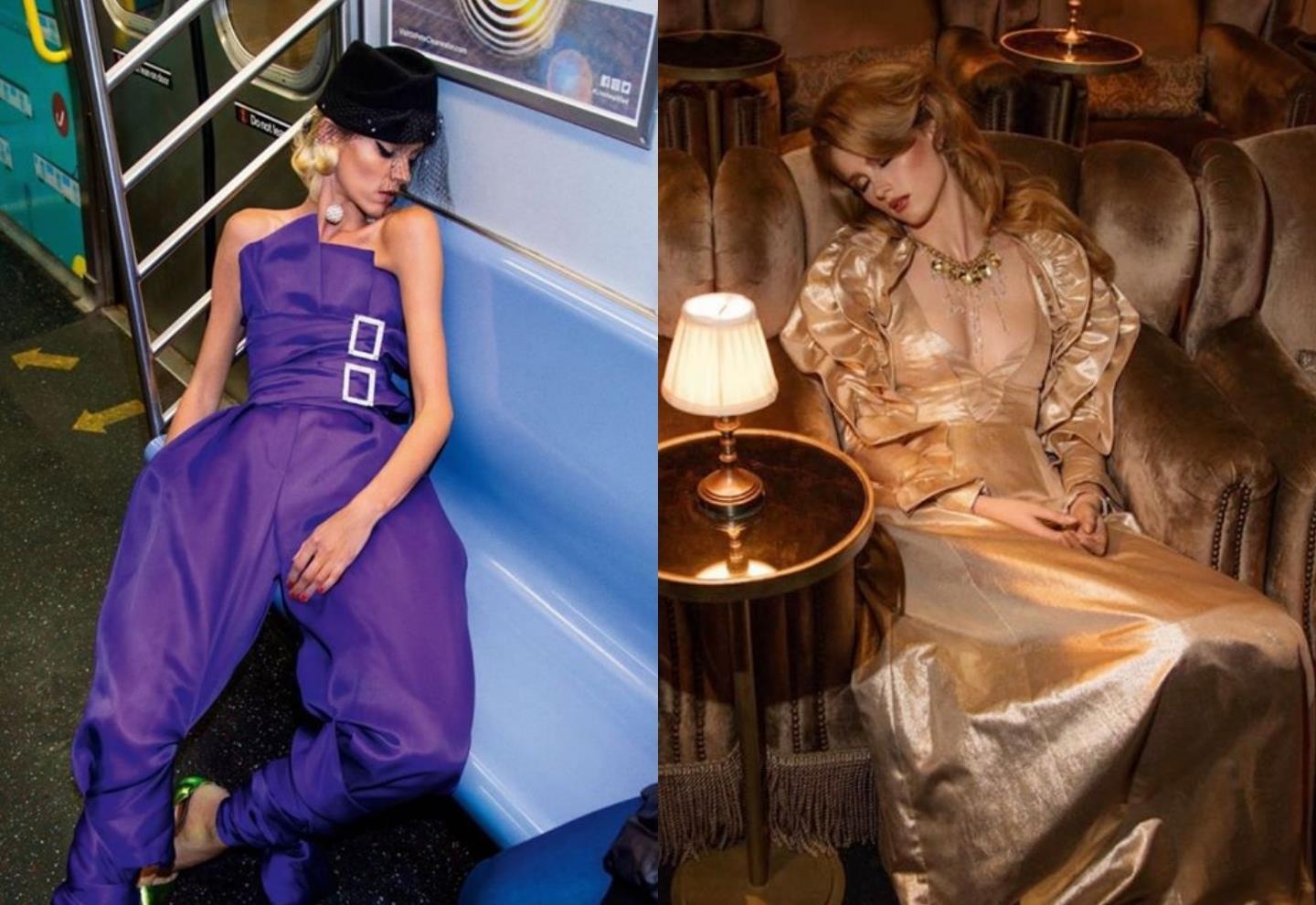 Nguoi mau dien do hieu Chanel, Dior ngu guc khap moi noi hinh anh