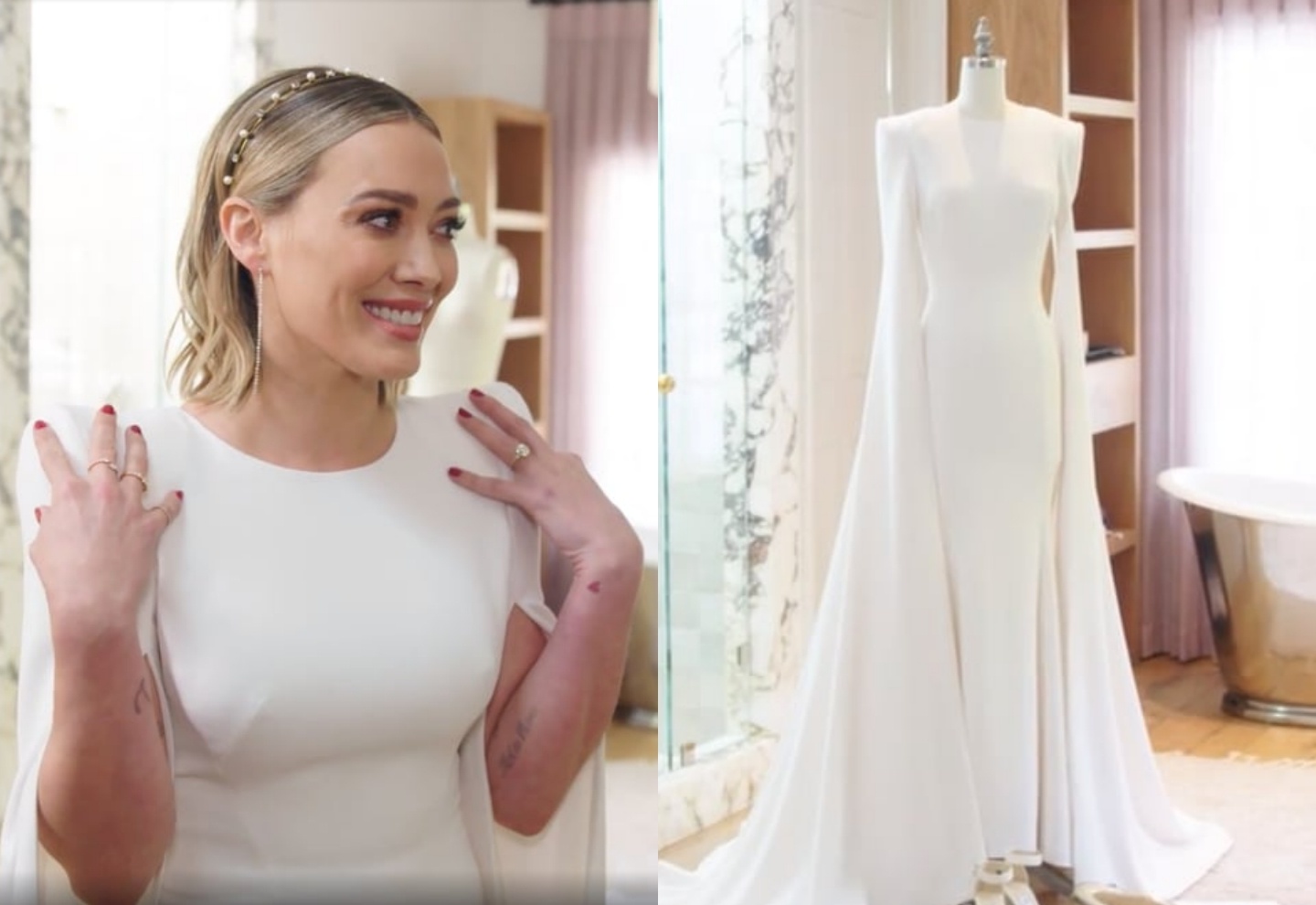 Hilary Duff va bi mat dang sau chiec vay cuoi trong mo hinh anh