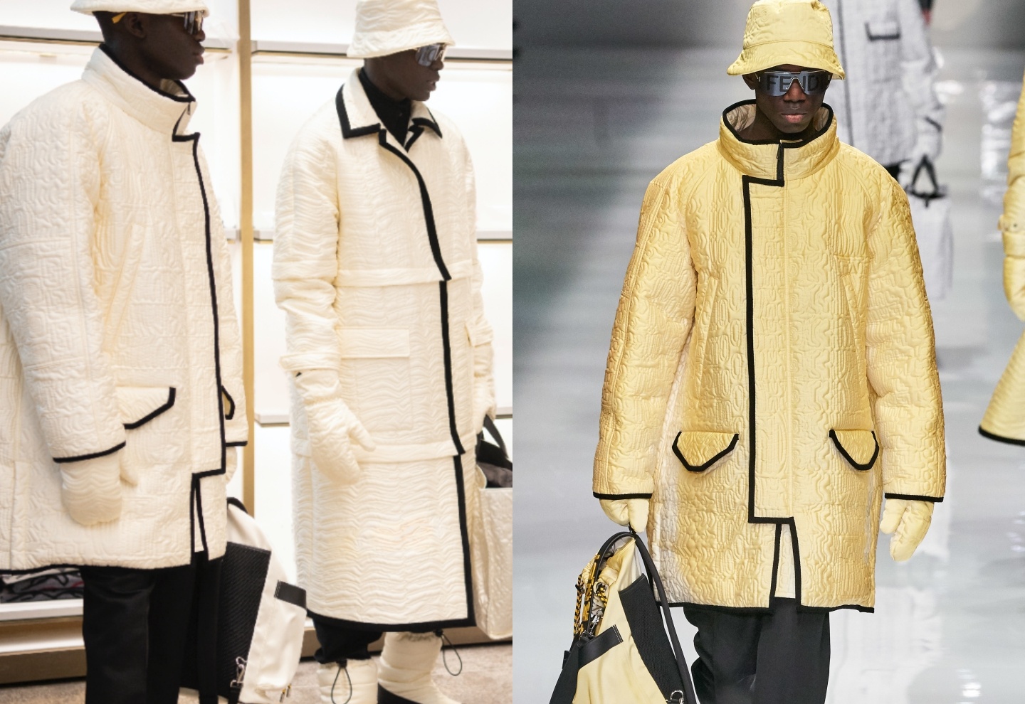 Chieu den tia UV, Fendi thay doi mau sac trang phuc ngay tren san khau hinh anh