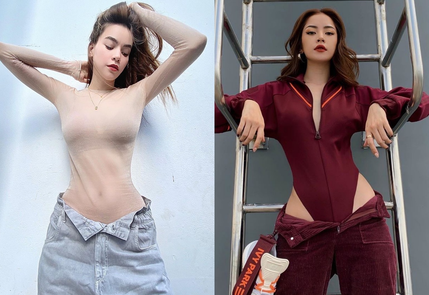 Ho Ngoc Ha, Chi Pu don dau mot mac quan nua kin nua ho xuong pho hinh anh