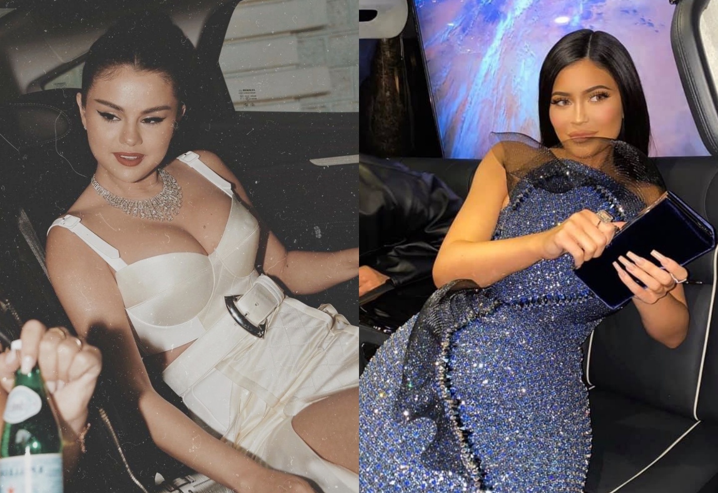 Selena Gomez va dan my nhan duoc be, nam im tren xe vi so hong vay hinh anh