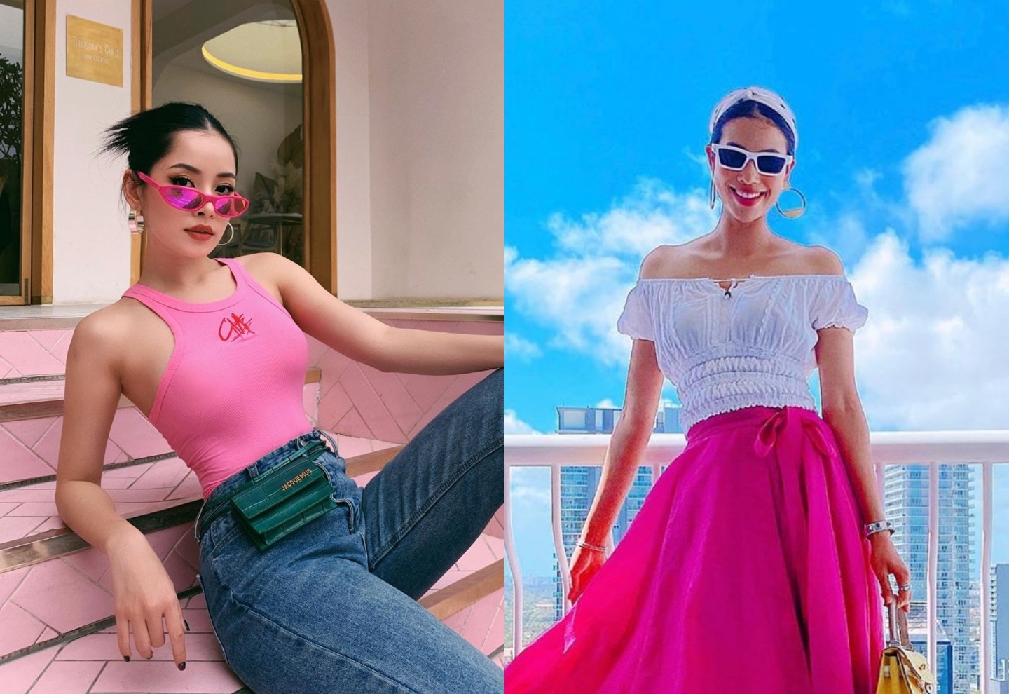 Chi Pu, Pham Huong thich mac vay ao mau gi nhat hien nay? hinh anh