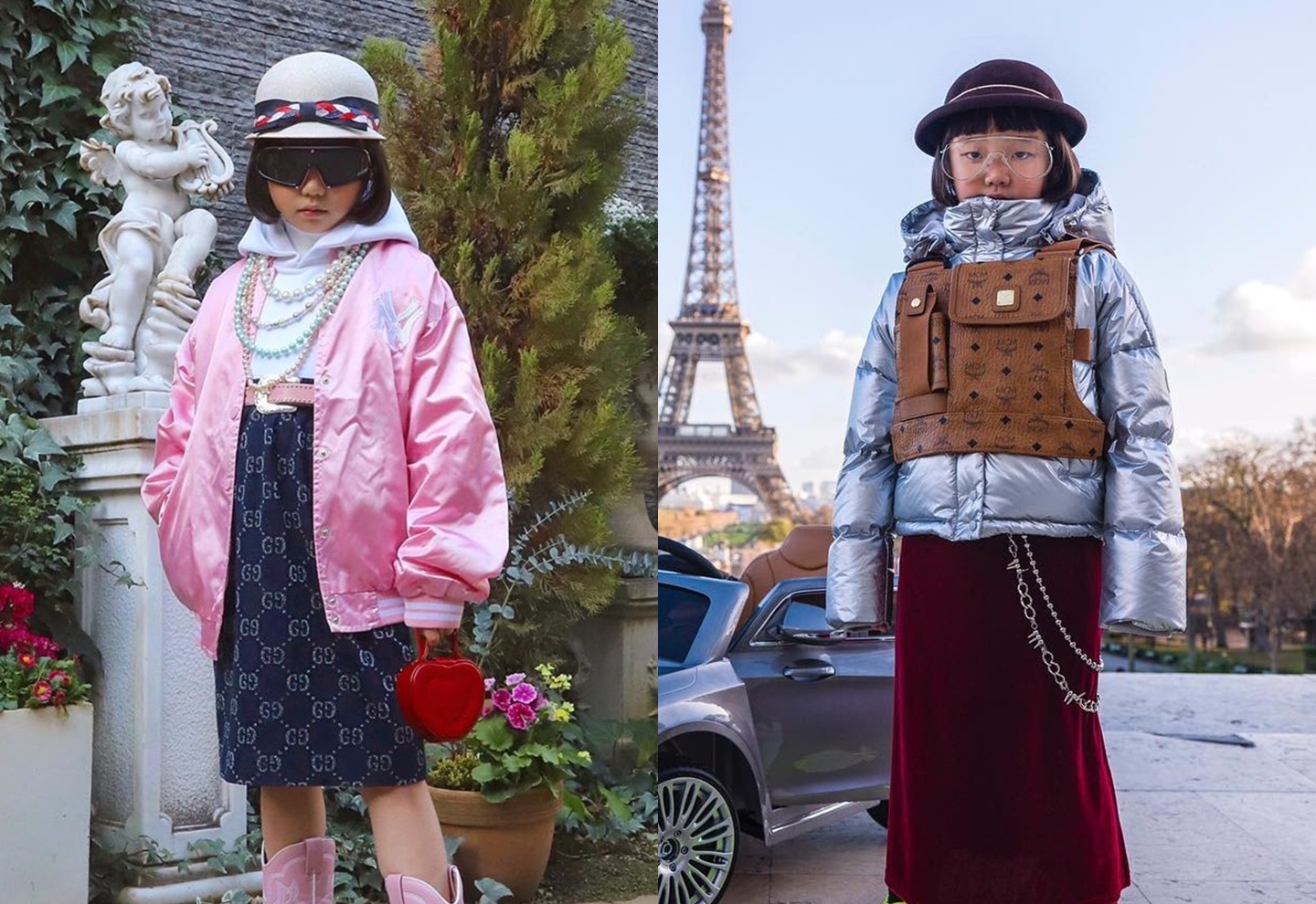 Co be 9 tuoi phoi do Gucci, Fendi dep nhu fashionista hinh anh
