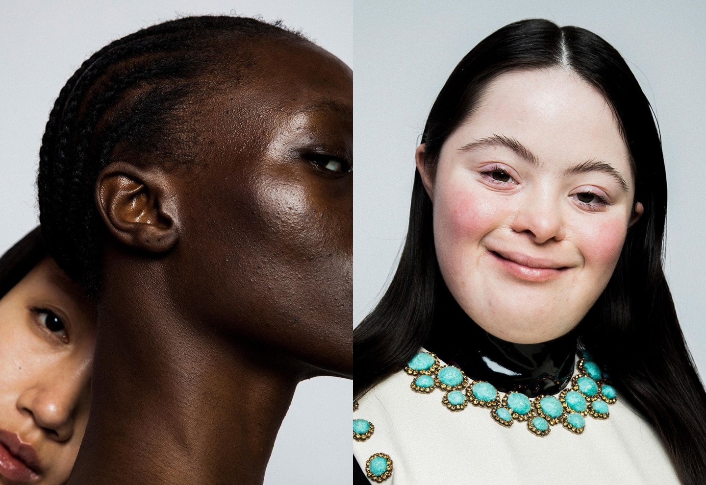 Gucci chon nguoi mau da xau, san sui quang cao my pham hinh anh