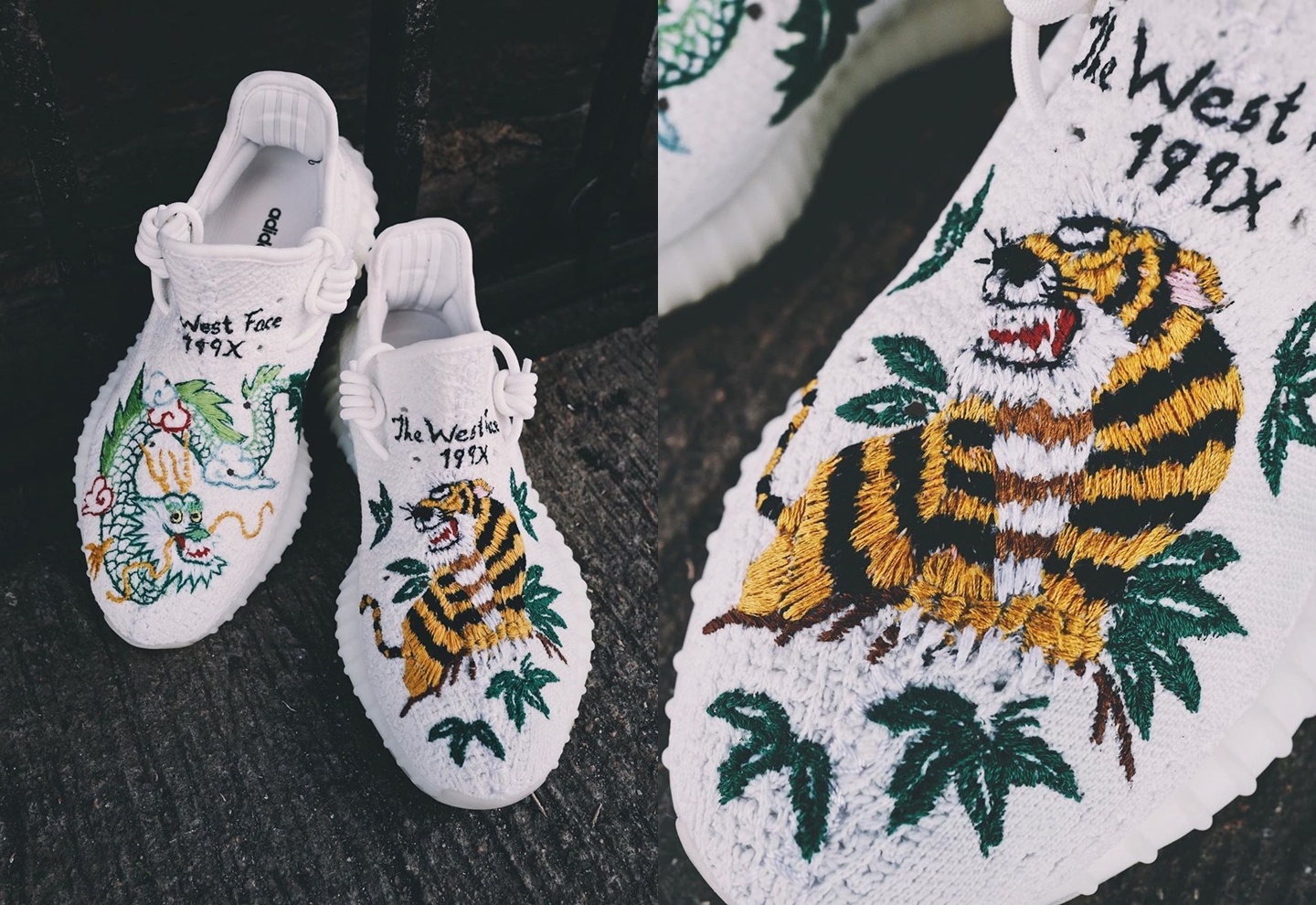 Co gai Trung Quoc theu hinh len giay Yeezy dep den tung chi tiet hinh anh