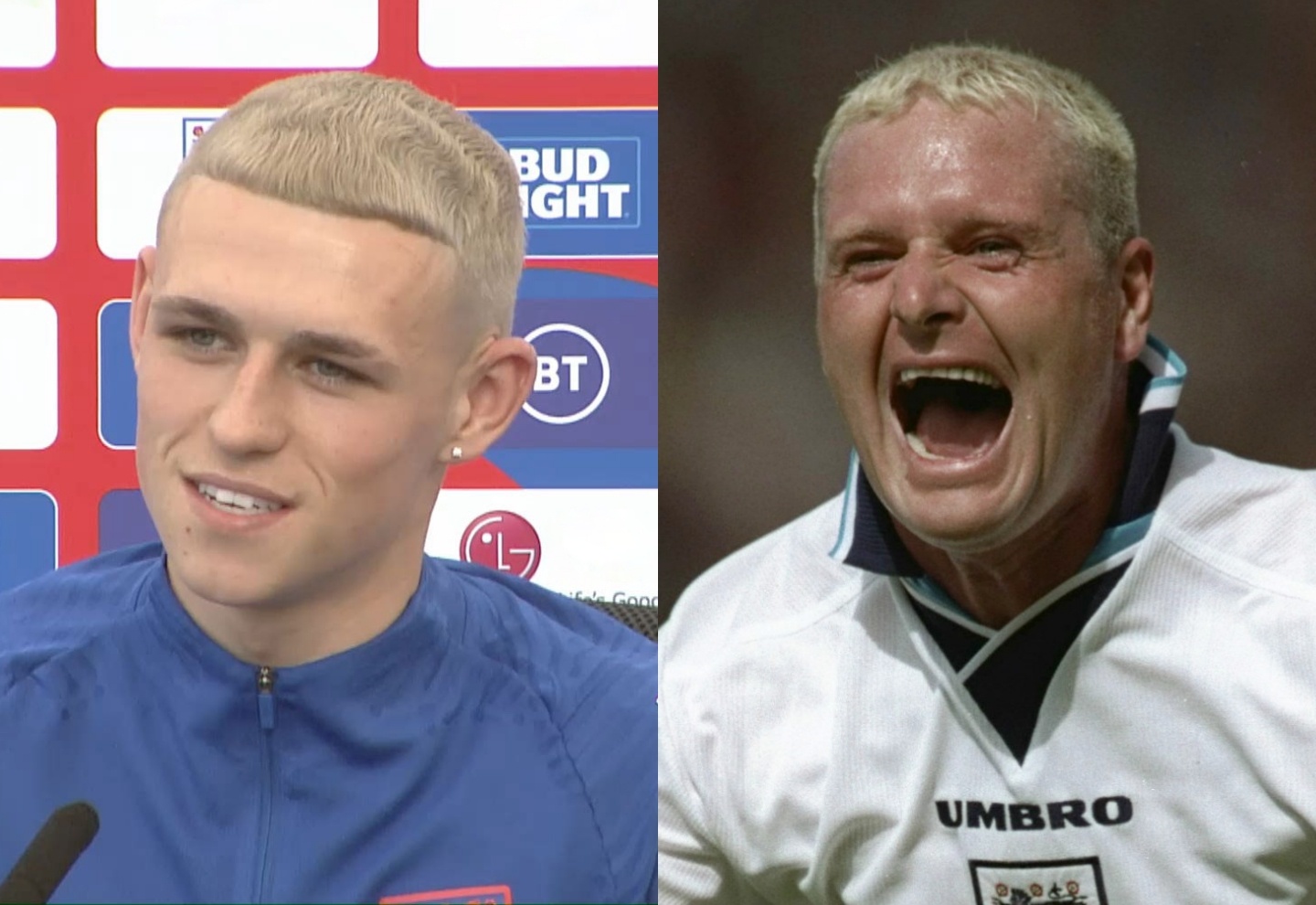 Cau thu Phil Foden nhuom toc vang giong Paul Gascoigne hinh anh