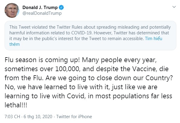 Tong thong My Donald Trump tiep tuc dang tin khong chinh xac ve Covid-19 anh 1