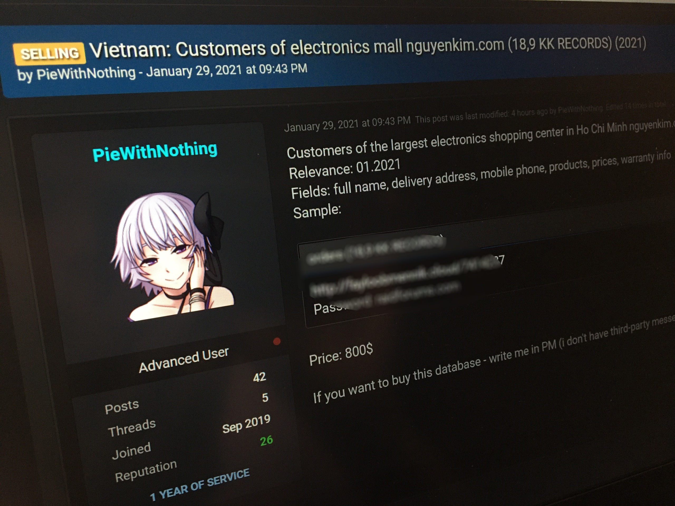 Thong tin khach hang Nguyen Kim bi hacker rao ban hinh anh