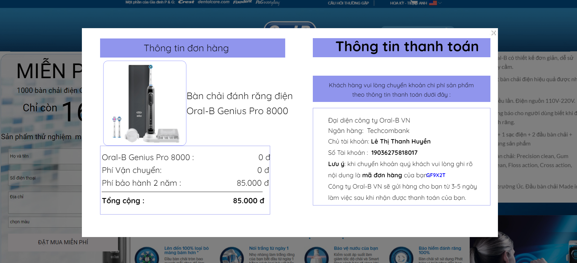 Bai dang Oral-B tang 1.000 ban chai mien phi la lua dao anh 2