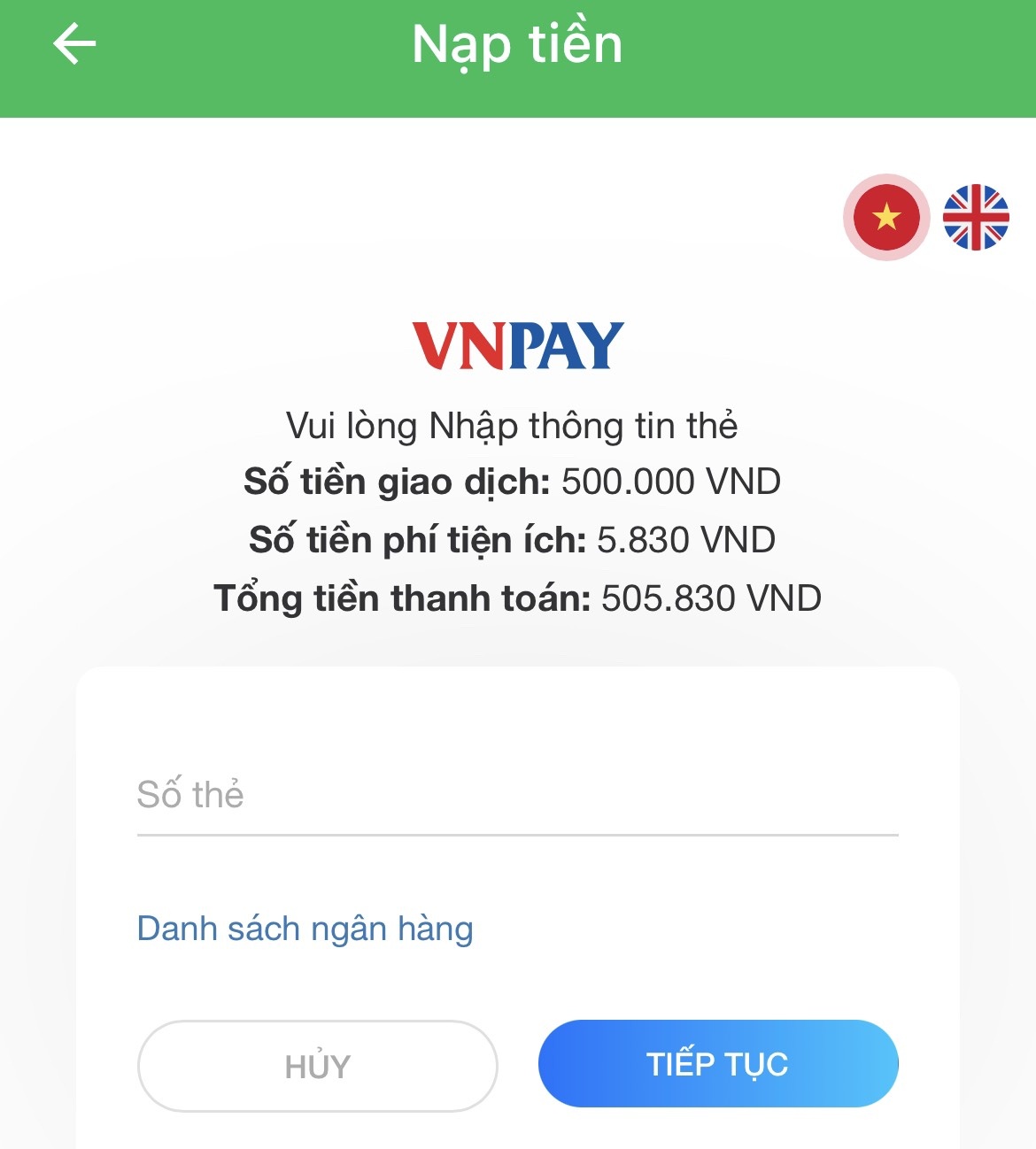 Phu phi nap tien vao tai khoan giao thong anh 2