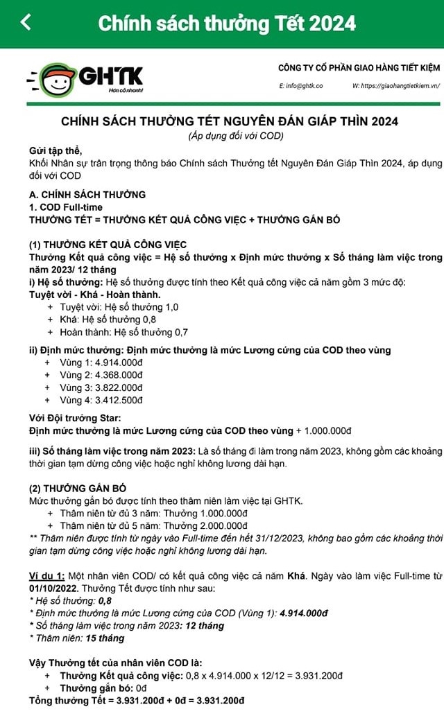 ghtk vo tran,  shipper dinh cong,  thuong tet ghtk anh 2