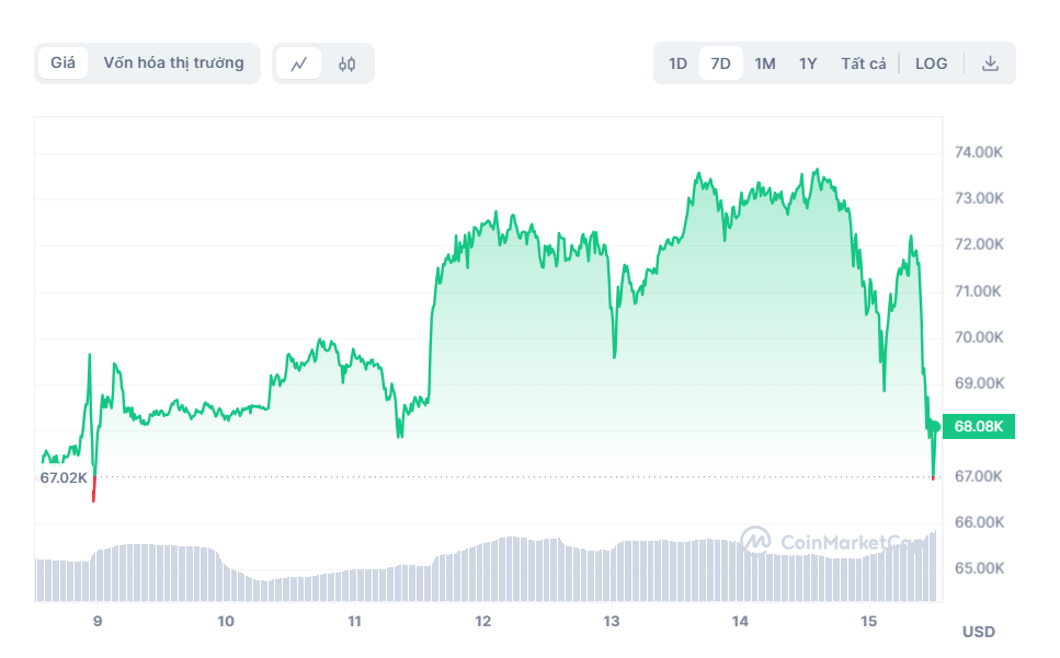gia bitcoin,  bitcoin giam anh 1