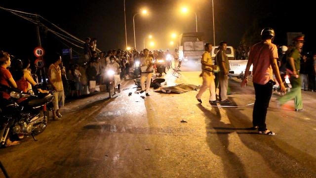 Xe máy của nạn nhân tại hiện trường