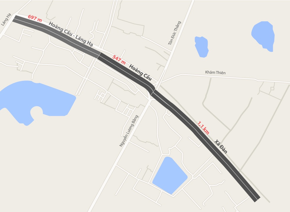 Kỷ lục mới được xác lập vào năm 2013, đoạn nối dài của tuyến đường trên là Ô Chợ Dừa - Hoàng Cầu khánh thành.