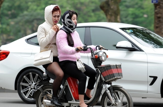 Mien Bac don khong khi lanh, nhiet do giam sau hinh anh