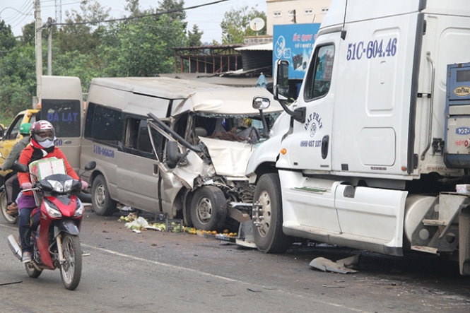 Hiện trường vụ tai nạn.