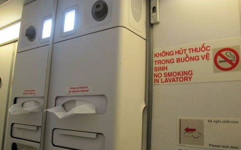 Hut thuoc tren may bay, hai hanh khach bi phat 8 trieu hinh anh