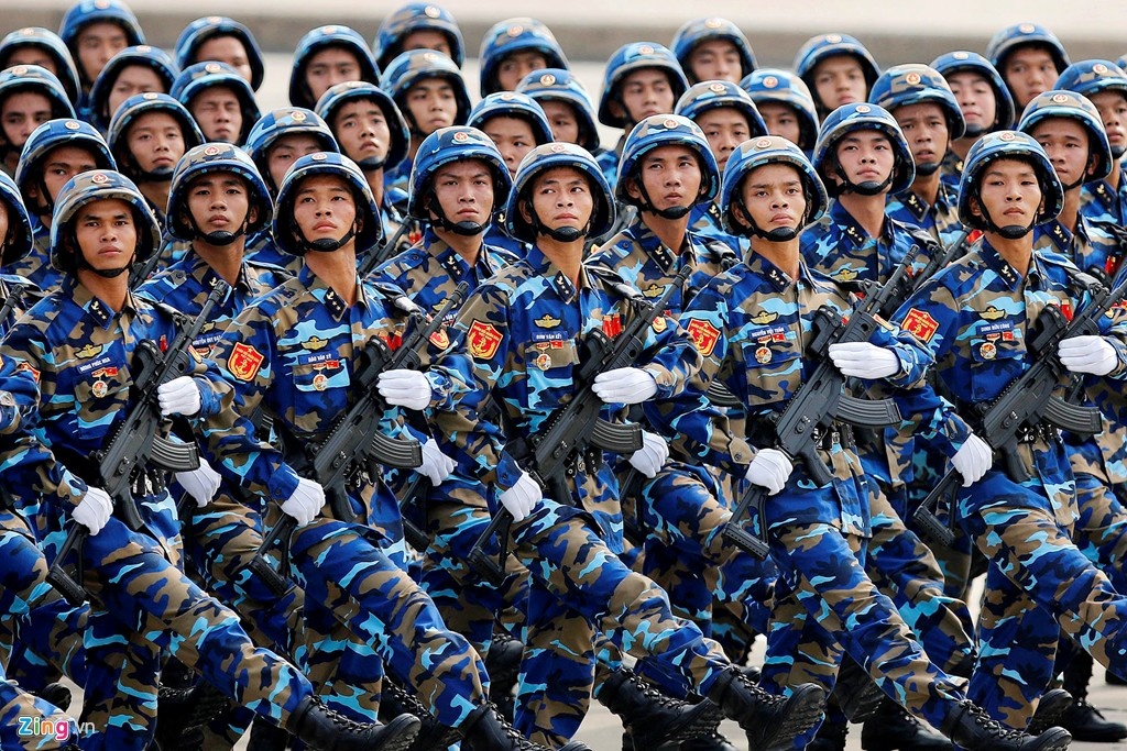 Các chiến sĩ hải quân đánh bộ trong lễ diễu binh kỷ niệm 70 năm Quốc khánh Việt Nam. Ảnh: Minh Hoàng.
