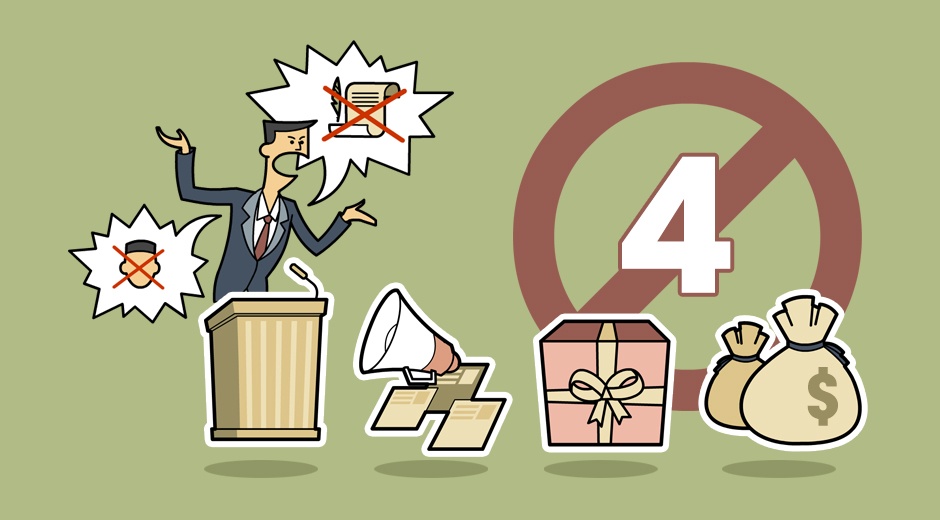 Nhung hanh vi bi cam trong van dong bau cu hinh anh